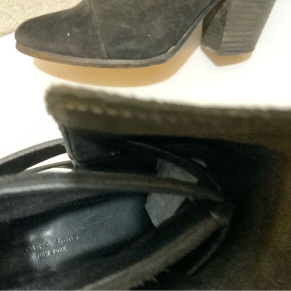 Rag & Bone • Kinsey suede ankle boot heeled bootie moto celeb 39B dark brown - Picture 8 of 12